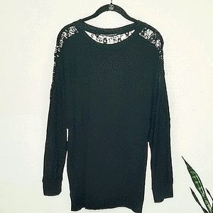 Zanzea Lacy Black Tunic Size XXL